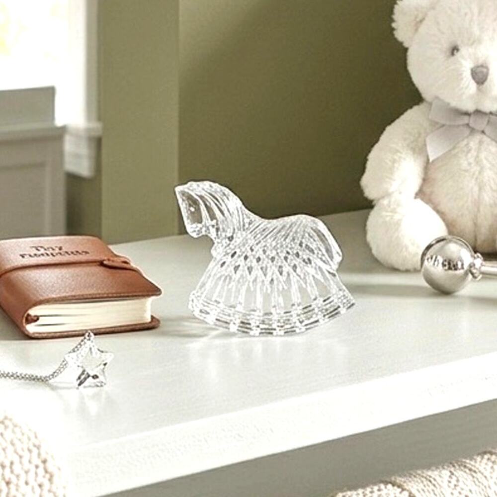 Waterford cut-crystal rocking horse figurine paperweight diamond pattern vintage